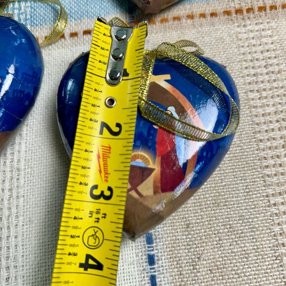 Set of 6 Heart-Shaped Nativity Ornaments – 3.5” Christmas Decor - Picture 9 of 10